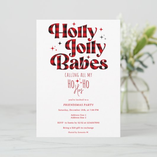 フレンドスマスガールズナイトレディースクリスマスススランバー 招待状 (スタンド正面)