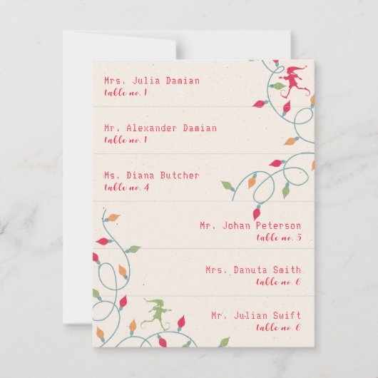 フレンドスマスジョリーストバンチクリスマス座席表 招待状 (正面)