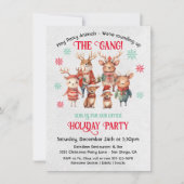 フレンドズオフィスパーティー動物クリスマス 招待状 (正面)