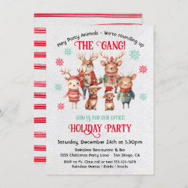 フレンドズオフィスパーティー動物クリスマス 招待状