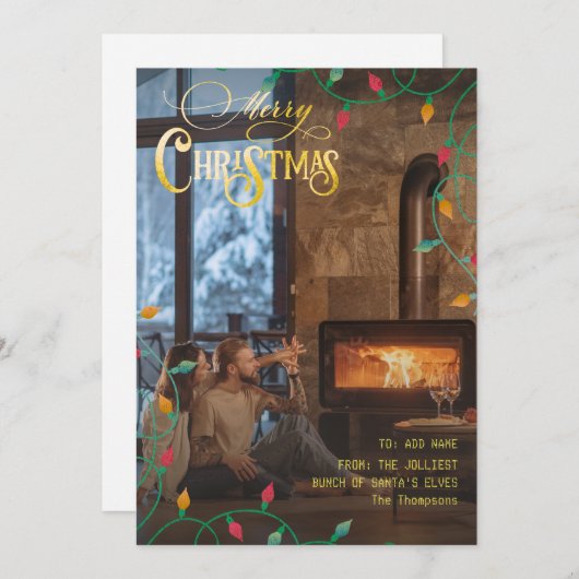 フレンドズジョリーストバンチクリスマスホリデーファミリー シーズンカード (正面/裏面)