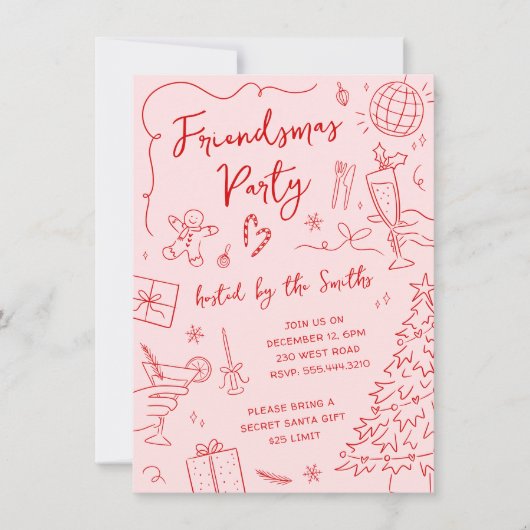 フレンドズドーお洒落ルクリスマスパーティー 招待状 (正面)