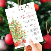 フレンドズマスパーティークリスマスツリーホリデーパーティー 招待状