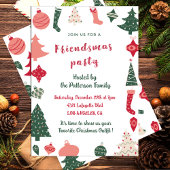 フレンドズマス招待状かわいいクリスマスパターン 招待状