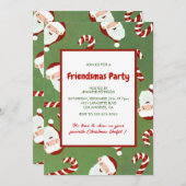 フレンドズマス招待状かわいいサンタバーリーシュガー 招待状 (正面/裏面)