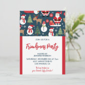 フレンドズマス招待状クリスマスツリー雪だるま 招待状 (スタンド正面)