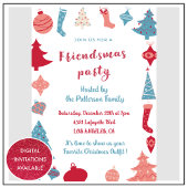 フレンドズマス招待状クリスマスツリー 招待状