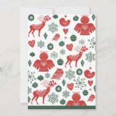 フレンドズマス招待状クリスマスノルディックグリーン 招待状 (裏面)