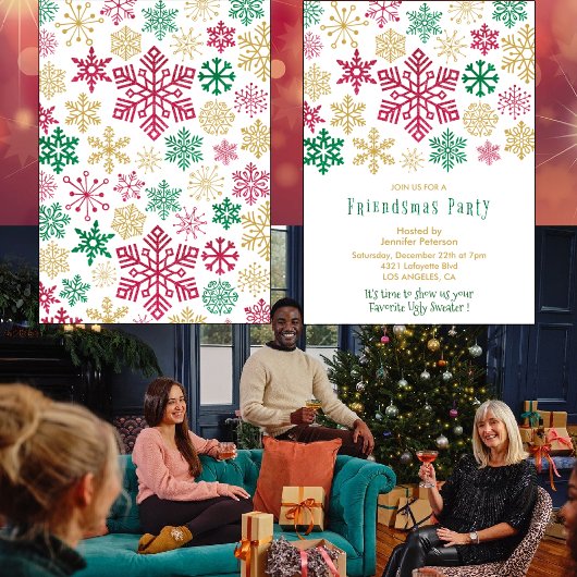 フレンドズマス招待状パーティーシックスノーフレーク 招待状
