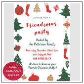 フレンドズマ招待状かわいいクリスマスツリーソックス 招待状
