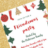 フレンドズマ招待状かわいいクリスマスツリーソックス 招待状