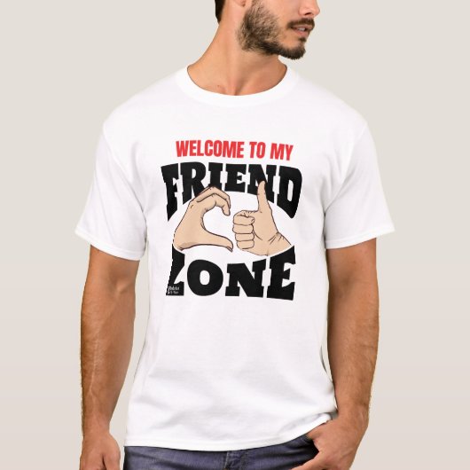 フレンドゾーンメンズホワイト Tシャツ (正面)