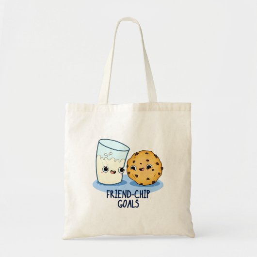フレンドチップゴールおもしろいミルクCookie Pun トートバッグ (正面)