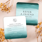 フレンドティール（緑がかった色）水彩画美しいスパのロゴを参照 紹介カード