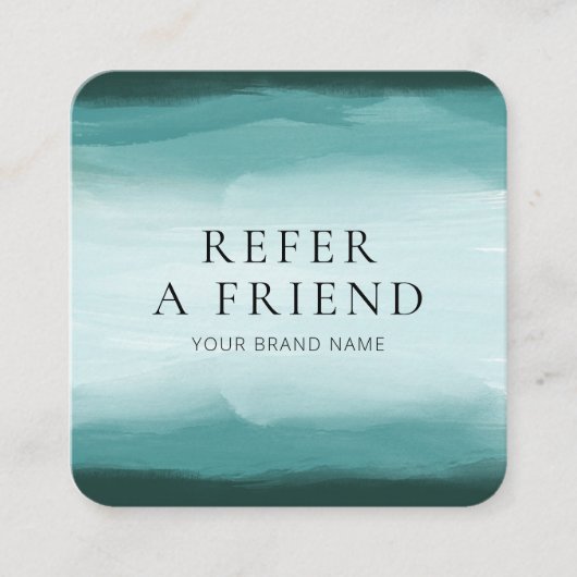 フレンドティール（緑がかった色）水彩画美しいスパのロゴを参照 紹介カード (正面)