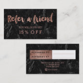 フレンドバラ金ゴールドタイポグラフィ黒大理石を参照 紹介カード (正面/裏面)