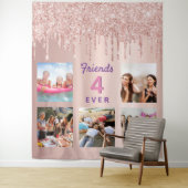 フレンドバラ金ゴールドフォトコラージュグリッター タペストリー (インサイチュ)