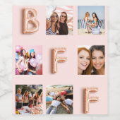 フレンドバラ金ゴールド赤面写真コラージュ ワインラベル (シングルラベル)