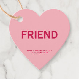 フレンドピンクハートかわいいバレンタインデーカスタムズ フェイバータグ