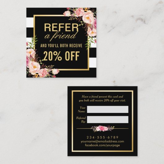 フレンドフローラ金ゴールド白黒参照 紹介カード (正面/裏面)