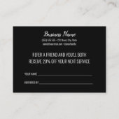 フレンドブラック金ゴールドマーブルビジネスサロン 紹介カード (裏面)