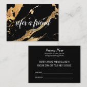 フレンドブラック金ゴールドマーブルビジネスサロン 紹介カード (正面/裏面)