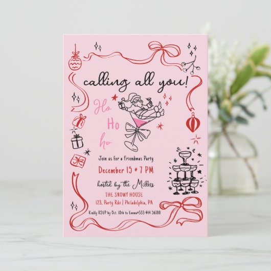 フレンドマスクリスマスカクテルホリデーパーティー 案内状 (スタンド正面)