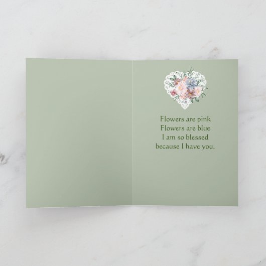 フレンドミックスドガーデンフラワーバレンタインホリデーカード シーズンカード (内部)