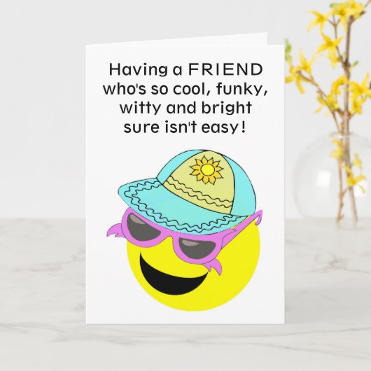 フレンドユーモアのある誕生日カード カード (黄色い花)