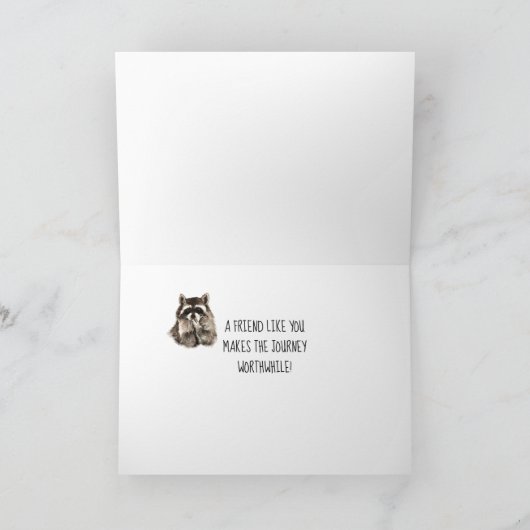 フレンドライクユージャーリーラクーン誕生日おもしろい カード (内部)