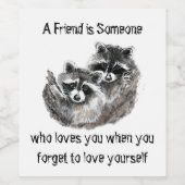 フレンドラコオンズ可愛い引用文 ワインラベル (シングルラベル)