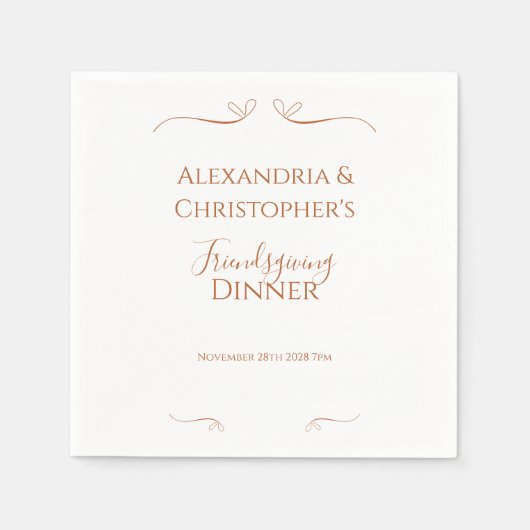 フレンドリディナーパーティーシックミニマル スタンダードカクテルナプキン (正面)