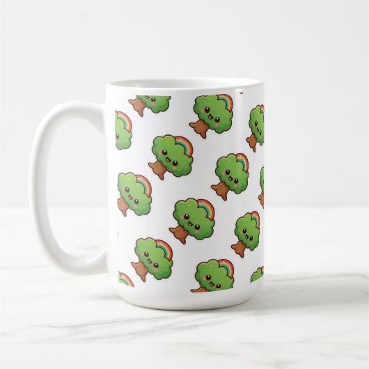 フレンドリーかわいいツリー コーヒーマグカップ (左)