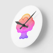 フレンドリーかわいいツリー ラウンド壁時計 (傾斜)