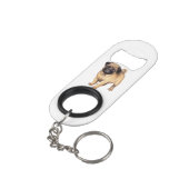 フレンドリーで若いパグ犬の栓抜き キーホルダー栓抜き (裏面アングル)