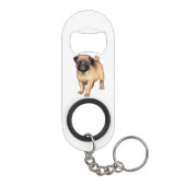 フレンドリーで若いパグ犬の栓抜き キーホルダー栓抜き (裏面)