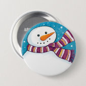フレンドリーなお祝いのにんじんは雪だるまPinのバッジをゆっくり進ました 缶バッジ (正面&裏面)