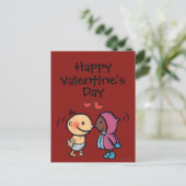 フレンドリーなエスキモーの鼻は子供に接吻します シーズンポストカード (スタンド正面)