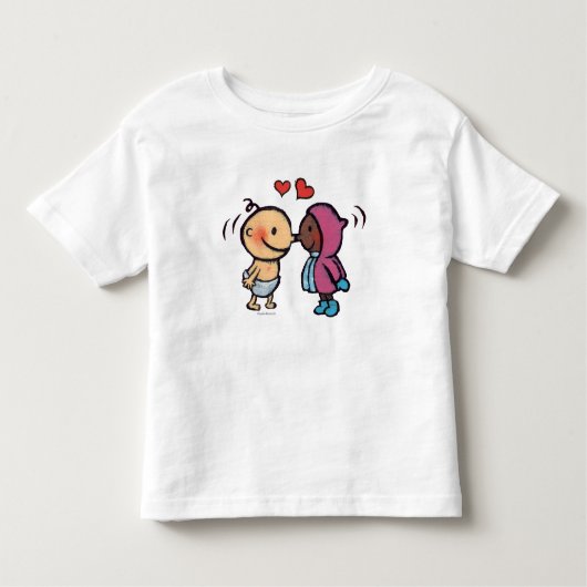 フレンドリーなエスキモーの鼻は子供に接吻します トドラーTシャツ (正面)