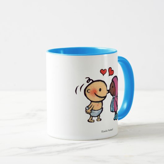 フレンドリーなエスキモーの鼻は子供に接吻します マグカップ (正面右)