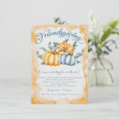 フレンドリーなカボチャの水の色オレンジと青 招待状 (スタンド正面)