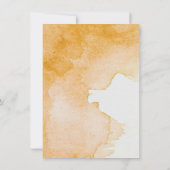 フレンドリーなカボチャの水の色オレンジと青 招待状 (裏面)