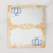 フレンドリーなカボチャの水色のゲストカード プレイスカード (外部開封)