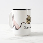 フレンドリーなシャム猫のカスタマイズ可能なマグ ツートーンマグカップ (正面左)