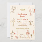 フレンドリーなディナーお洒落招待状 案内状 (正面)