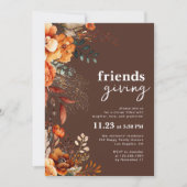 フレンドリーなディナーフローラブラウン 招待状 (正面)