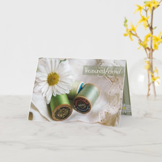 フレンドリーなデイジーの恵み- "秘蔵しました友人"を カード (黄色い花)