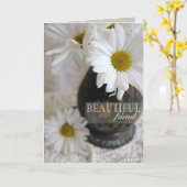 フレンドリーなデイジーの恵み- "美しい友人" カード (黄色い花)