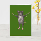 フレンドリーなハツカネズミ カード (黄色い花)