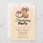 フレンドリーなパーティーをオレンジ色の紫の金ゴールド 招待状 (正面)